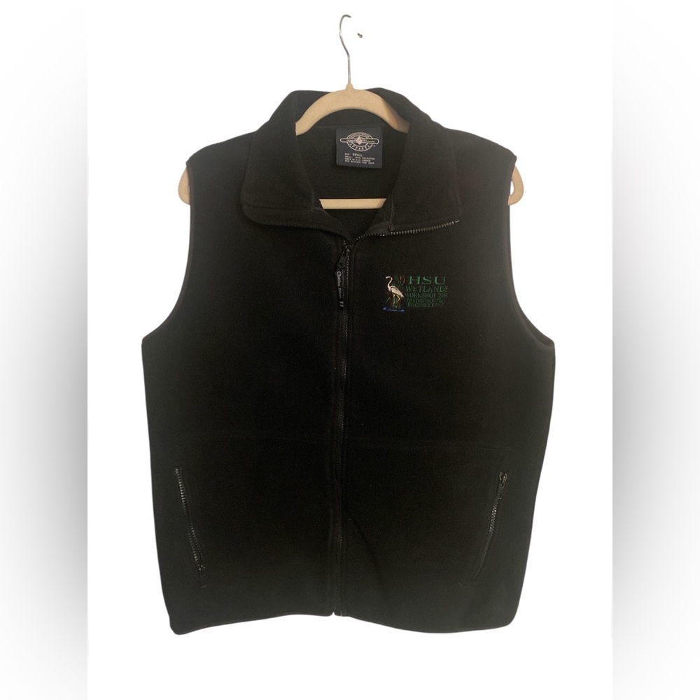 Charles River Apparel Black Fleece Vest with Embroidered Design